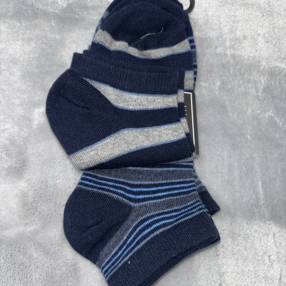 Slate and Stone ankle‎ socks 3 pk One Size Mens Blue Stripe NWT
